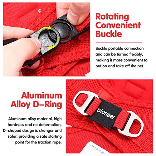 HAPPY HACHI Arnés Gato Antiescape, Arnes Chaleco Ajustable para Perro Pequeño, Arnes Reflectante para Gatito Cachorro Chihuahua Yorkshire, Transpirable Cómodo Suave para Viajar Pasear(L Rojo)