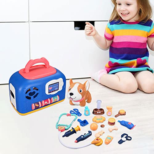 Harilla Juego Portátil para El Cuidado de Mascotas, Juguetes Educativos, Trata de Mascotas de Simulación, Veterinario, Juego de Roles de Doctor, Juguete Inter - 21 Piezas