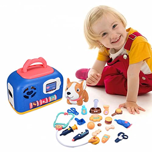 Harilla Juego Portátil para El Cuidado de Mascotas, Juguetes Educativos, Trata de Mascotas de Simulación, Veterinario, Juego de Roles de Doctor, Juguete Inter - 21 Piezas