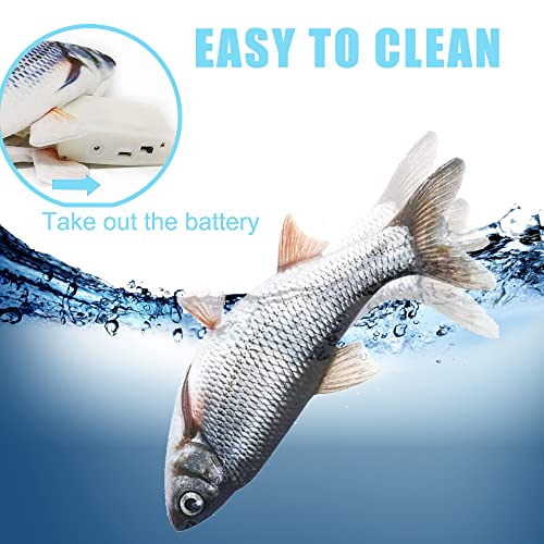 Havenfly Juguete de pez con Hierba Gatera EléCtrica + 3 Bolas de Hierba Gatera, Juguetes de pez Realistas Recargables, Juguetes Deportivos y de Patadas de Gato, Snacks para Gatos