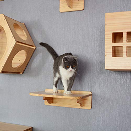 Hbao Marco De Escalada para Gatos, Casa De Árbol para Gatos, Plataforma De Salto De Gatito De Madera, Muebles para Mascotas, Casa De Árbol, Juguetes para Gatos, Casa De Juego Montada En La Pared