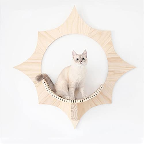 HBIN DIY montado en la Pared de Madera Maciza Gatos Plataforma de Salto Gatos Marco de Escalada Gatos árbol Pared Muebles para Mascotas Desmontar Gatito trampolín