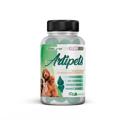 Healthy Fusion Condroitina para perros y gatos, Antiinflamatorio y Analgésico, Cúrcuma, Colágeno, Condroitina, Vitamina C y Magnesio, Articulaciones, músculos y cartílagos, Elimina dolor, 50 unidades