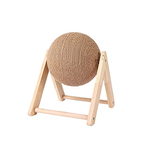 Hengjierun Juguetes Rascadores para Gatos, Poste De Madera Maciza para Rascar Gatos, Juguete para Mascotas, Pelota Rascadora para Gatos De Sisal para Jugar Y Rechinar Las Patas