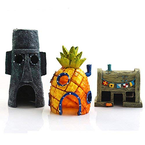 Herbests Adornos para Acuarios, Decoración para Acuarios, Adornos Temáticos de Resina para Acuarios de Dibujos Animados, Adornos para Acuarios Simulación Accesorios para Acuarios, Decoraciones
