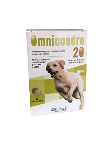HIFARMAX Omnicondro 20 Alimento Complementario Compuesto para Perros y Gatos, >20 kg, 60 Comprimidos