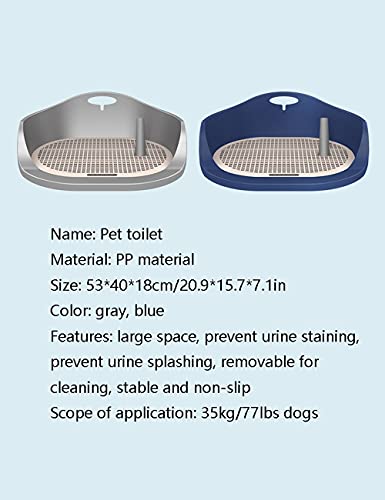 High Fence Pet Wit, Manijas Doble Spacial Bandeja Potty Splash, Potty de Perros de Interior extraíbles con atrayente Limpieza fácil (Color : Blue, tamaño : 20.9inchs)