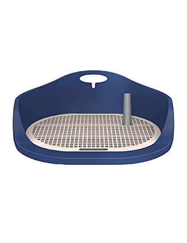 High Fence Pet Wit, Manijas Doble Spacial Bandeja Potty Splash, Potty de Perros de Interior extraíbles con atrayente Limpieza fácil (Color : Blue, tamaño : 20.9inchs)