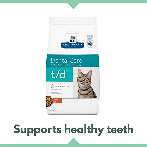 Hill's Prescription Diet Feline T/d Cuidado Dental 1,5 kg – Alimentos dietéticos enriquecidos y completos para gatos adultos + Whiskas Dentabites 50 g Delicioso cuidado dental para todos los gatos