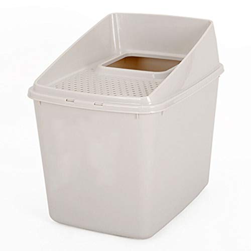 hkwshop Caja de Arena Lavabo for la Basura de Gatos Artículos for Mascotas for Gatos Dentro de 20 kg Sanitario Gato (Color : Brown)