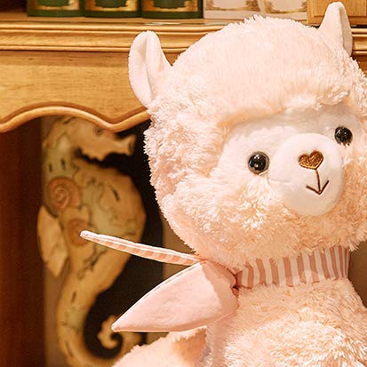 HLJZK Bufanda Rosa Linda Alpaca Muñeca Peluche Juguete Muñeca Niños Regalo de Cumpleaños Chica 45Cm