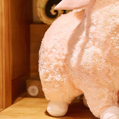 HLJZK Bufanda Rosa Linda Alpaca Muñeca Peluche Juguete Muñeca Niños Regalo de Cumpleaños Chica 45Cm