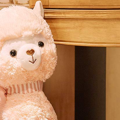 HLJZK Bufanda Rosa Linda Alpaca Muñeca Peluche Juguete Muñeca Niños Regalo de Cumpleaños Chica 45Cm