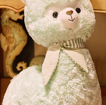 HLJZK Bufanda Verde Linda Alpaca Muñeca Peluche Juguete Muñeca Niños Regalo de Cumpleaños Chica 45Cm