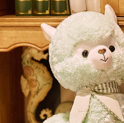 HLJZK Bufanda Verde Linda Alpaca Muñeca Peluche Juguete Muñeca Niños Regalo de Cumpleaños Chica 45Cm