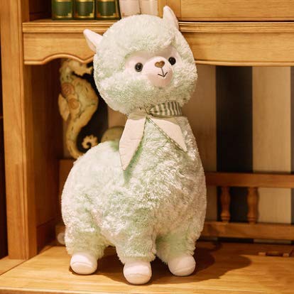 HLJZK Bufanda Verde Linda Alpaca Muñeca Peluche Juguete Muñeca Niños Regalo de Cumpleaños Chica 45Cm