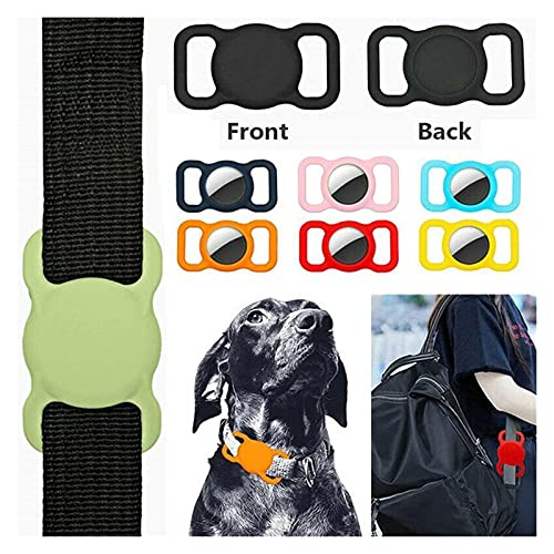 HLMJ Funda Protectora de Silicona for Mascotas for Apple Airtag GPS Finder Dog Cat Cat Collar Bucle Compatible con Apple Airtags Accesorios for Mascotas (Color : Brown)