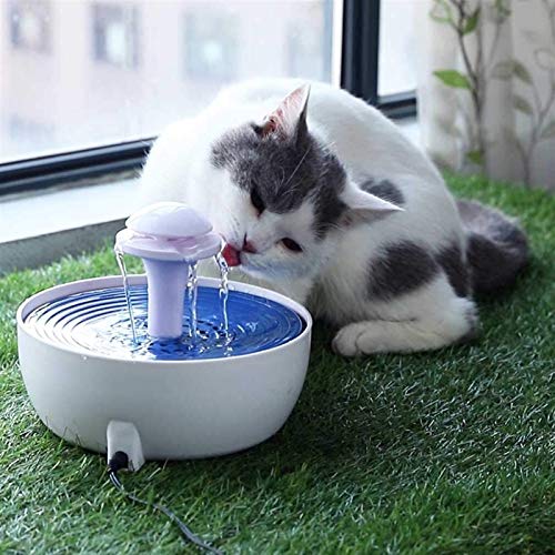 HLWAWA Fuente del Gato del Perro automático del Animal doméstico del dispensador de Agua, Fuente de Agua for Mascotas con la Fuente de Filtro, Ultra silencioso y Saludable higiénico