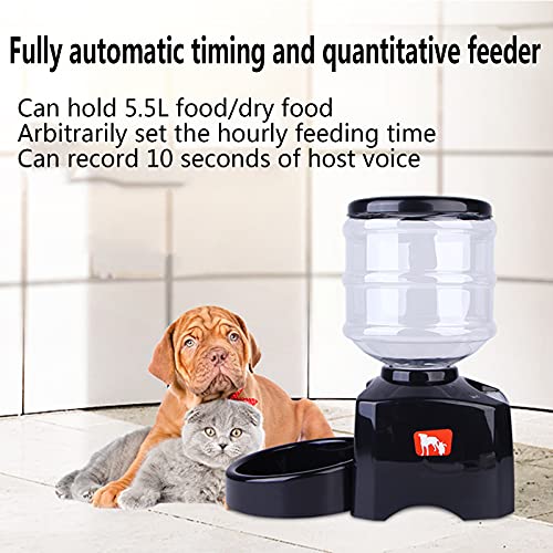 Hmpet Comedero para Gatos Automático con Temporizador, con Control de Porciones Programable 1-3 Comidas por Día, Grabadora De Voz De 10 Segundos, para Gatos, Perros, Conejos Y Otras Mascotas