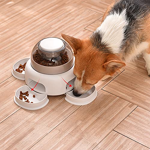 Hmpet Dispensador De Comida para Mascotas, Comedero Lento para Perros, Comedero Automático para Gatos, 36 * 18 CM, Divertido Rompecabezas Interactivo para Perros, Comedero Lento, Blanco
