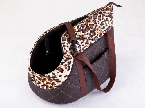 Hobbydog Bolso para Transporte de Perros y Gatos, Talla 1, Color marrón con Estampado de Pantera