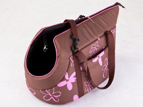 Hobbydog Tor bzw9 hundetasche Bolsa Gato Funda con Flores, tamaño 32 x 30 x 50 cm, Color marrón
