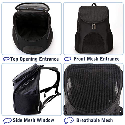 Homieco Mochilas para Perros Gatos, Portador de Viaje Mochila, Bolsa de Transporte para Mascotas Gatos Perros del Peso Hasta 3kg para Viajar/Senderismo/Camping