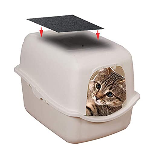 Hoobao 4 Piezas filtros de Repuesto para Caja de Arena de Gato,filtros de Carbono con Forma Cuadrada,Filtros para arenero de Gatos,para Gatos Control de los olores,Negro para Purificadores de Aire