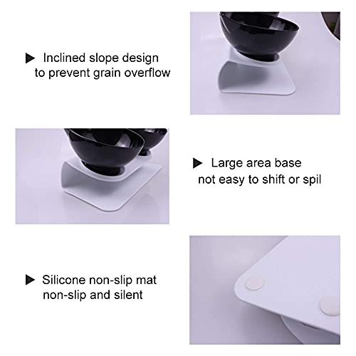 Houdao Comedero Elevado Gato Accesorios Cuenco Ortopedico Gatos Cuenco Comida Gato Comedero Gato Antivomito Inclinado con Soporte Elevado 15° Desmontable Antideslizante para Mascotas,Perros y Gatos