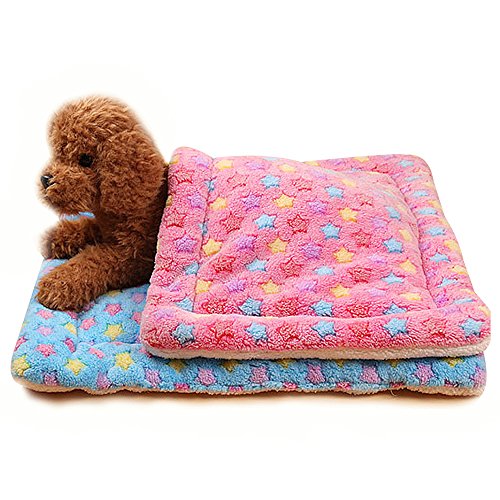 Hoylson Manta para Perro Gato Suave Cálida Manta Lavable para Pequeño Medianos Grande Mascota(Azul, pequeño)