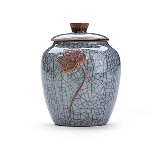 HSHHJSH Pequeñas urnas for Cenizas humanas, cerámica Memorial Recuerdo cremación urnas cremación urnas cerámica Celadon Sellado latas de Almacenamiento Tanques de Almacenamiento té macetas té té té