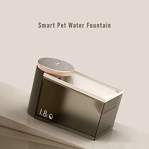 HUANXI Fuente De Agua para Gatos,Dispensador Automático Inteligente Agua Perros Y Mascotas,Doble Filtración Súper Silenciosa