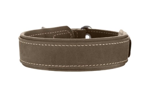 HUNTER Hunting Comfort - Collar de Piel para Perro, antitensión, Suave, Resistente, Talla 45 (S-M), Color Verde Oliva