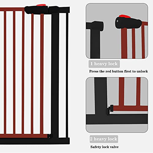 Huo Puerta De Seguridad para Niños Auto Cerrar Swing Swing Stair Cerca Sin Taladrar Puertas Seguridad Escaleras Presión Pasión Cerca para Bebé, Niños, Niños, Mascotas(Size:165-174cm)
