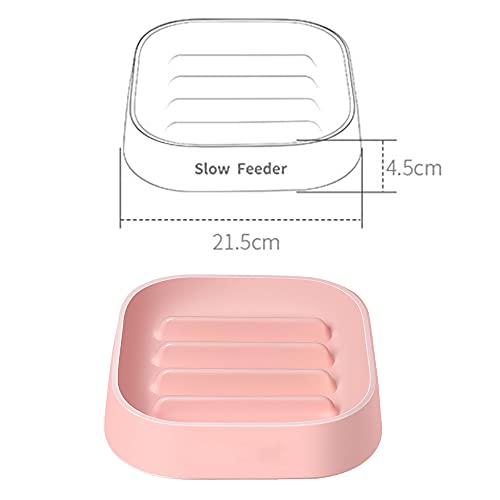Hwtcjx comedero Lento Perro, comedero antivoracidad, 2 Piezas comedero Gato antivoracidad, Hecho de Material PP, Seguro, no tóxico, Anti-Asfixia, fácil de Limpiar, para Gatos, Perros (Azul, Rosa)