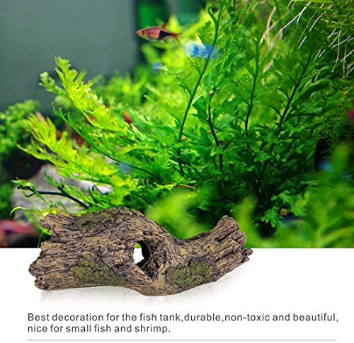 Hygger Decoracion Acuario, Adorno para Acuario de Cueva, Tronco Decorativa para Acuario, Acuario Decoracion Ideal para Pequeños Peces Camarón Tortuga