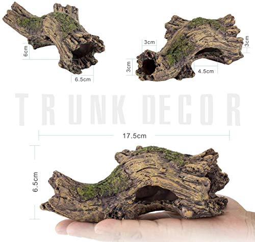 Hygger Decoracion Acuario, Adorno para Acuario de Cueva, Tronco Decorativa para Acuario, Acuario Decoracion Ideal para Pequeños Peces Camarón Tortuga