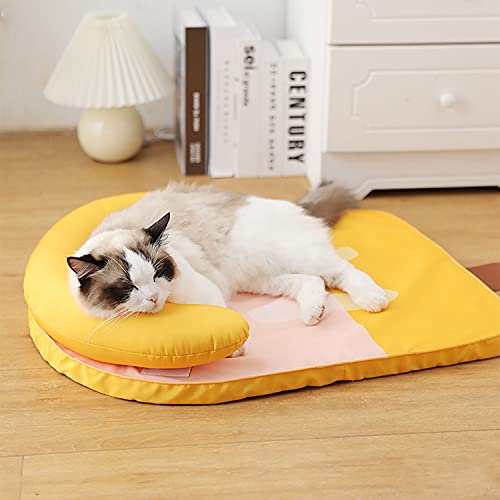 HYISHION Alfombra Refrescante para Perro Gato, 46 * 60cm Alfombrilla Autoenfriamiento Impermeable Antideslizante, Alfombra Refrescante para Suelo, Sofá, Cama y Balcón,Banana,46 * 60cm