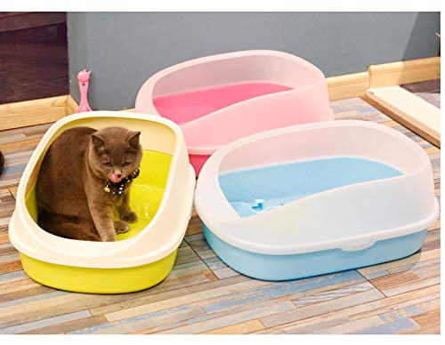 HYISHION Bandeja Higiénica Arenero Gatos - Bandeja Sanitaria Autolimpiable Gatera Arenero Caja De Arena Arenero,Rosado,XL