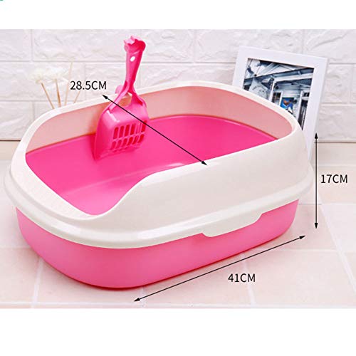 HYISHION Bandeja Higiénica Arenero Gatos - Bandeja Sanitaria Autolimpiable Gatera Arenero Caja De Arena Arenero,Rosado,XL