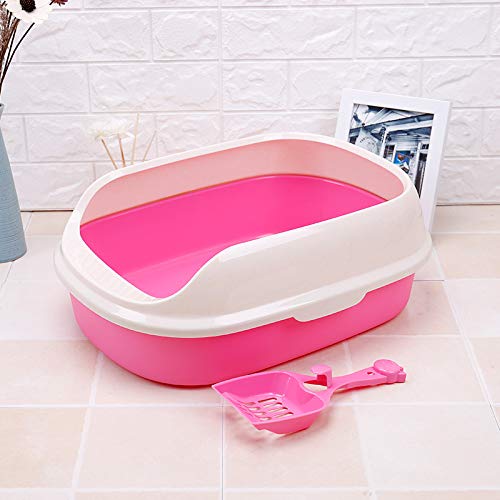 HYISHION Bandeja Higiénica Arenero Gatos - Bandeja Sanitaria Autolimpiable Gatera Arenero Caja De Arena Arenero,Rosado,XL