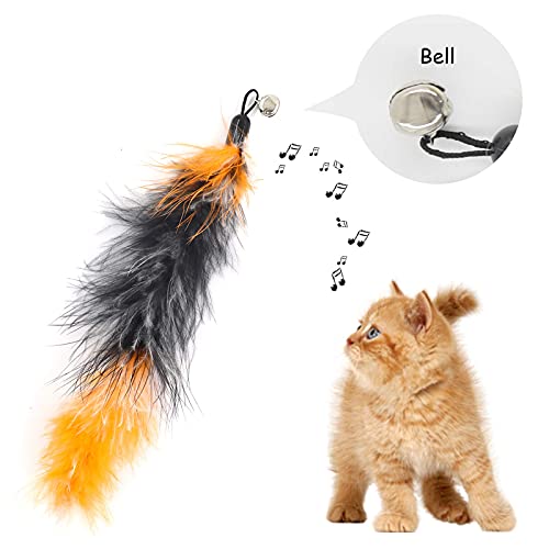 Hyselene 12pcs Juguetes Para Gatos Plumas Set,Juguetes Para Gatos Interactivos,Varita Juguete Gato Retráctil,Pluma Gatos Accesorios,Usado Para Gatos y Gatitos Interior Interactivos Juegos Para Gatos