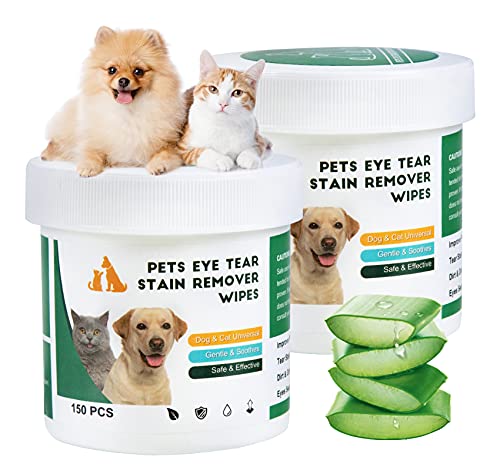 Hywean 300 Piezas de Toallitas para Ojos de Perros, Toallitas para Mascotas por Las Lágrimas de los Ojos de Las Mascotas