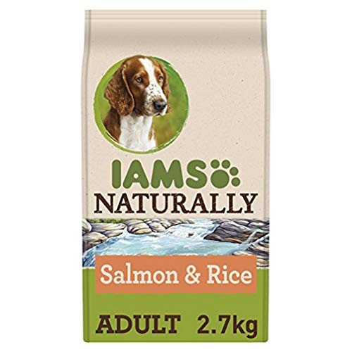 IAMS NATURALLY Alimentación de mascotas para perro adulto con salmón del Atlántico Norte y arroz, 2,7 kg