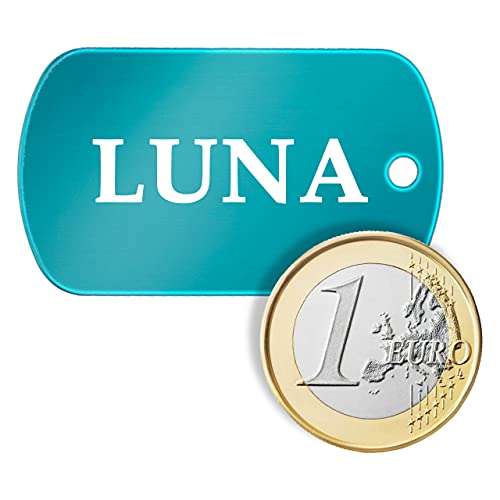 Iberiagifts - Placa de identificación Militar para Mascotas Medianas a Muy Grandes Chapa Medalla de identificación Personalizada para Collar Perro Gato Mascota grabada (Negro)