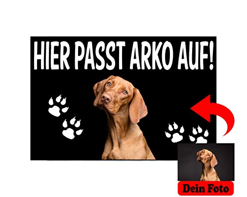 Ich Habe Hier das Sagen! | Hier wache ich | Perros Mascotas Personalizado Felpudo Pies Huellas Huellas Nombre Animal Foto - Regalo Perro Gato