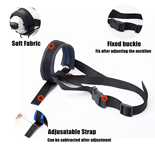 ILEPARK Bozal de la Tela para Perros Grandes Previene Mordidas, Ladridos y Que Mastiquen, Bozal Lazo Ajustable (XXL,Negro)