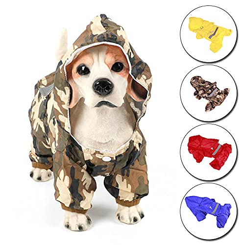 Impermeable para Perros Chubasquero De Perro Impermeable Rojo para Perros Al Aire Libre para Cuatro Estaciones Perros Pequeños Grandes Gatos Abrigo De Lluvia con Capucha Chaquetas Impermeables S