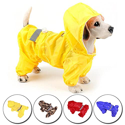 Impermeable para Perros Chubasquero De Perro Impermeable Rojo para Perros Al Aire Libre para Cuatro Estaciones Perros Pequeños Grandes Gatos Abrigo De Lluvia con Capucha Chaquetas Impermeables S
