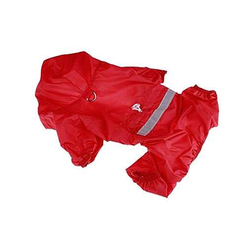Impermeable para Perros Chubasquero De Perro Impermeable Rojo para Perros Al Aire Libre para Cuatro Estaciones Perros Pequeños Grandes Gatos Abrigo De Lluvia con Capucha Chaquetas Impermeables S